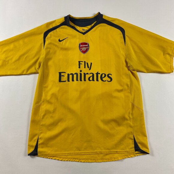 Arsenal 2006/07 Nike Soccer Jersey Away Yellow Mens XXL 2006-07 2XL - Picture 1 of 13